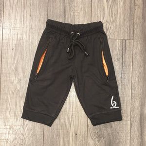 Long Zip Pocket Shorts- BLACK/CORAL