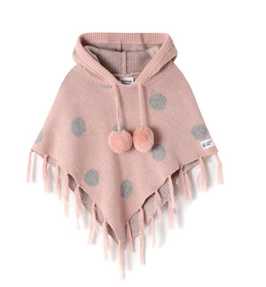 Knitted Poncho- PINK