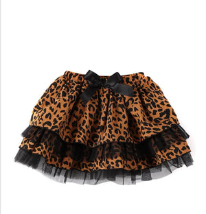 Bella Layered Leopard Tulle Skirt