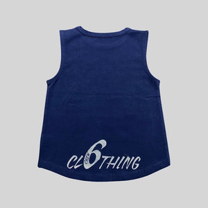 6 Crew Long Back Tank - Navy